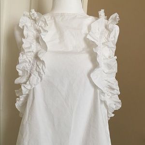 Anne Fontaine MARISE Poplin Ruffle Tank